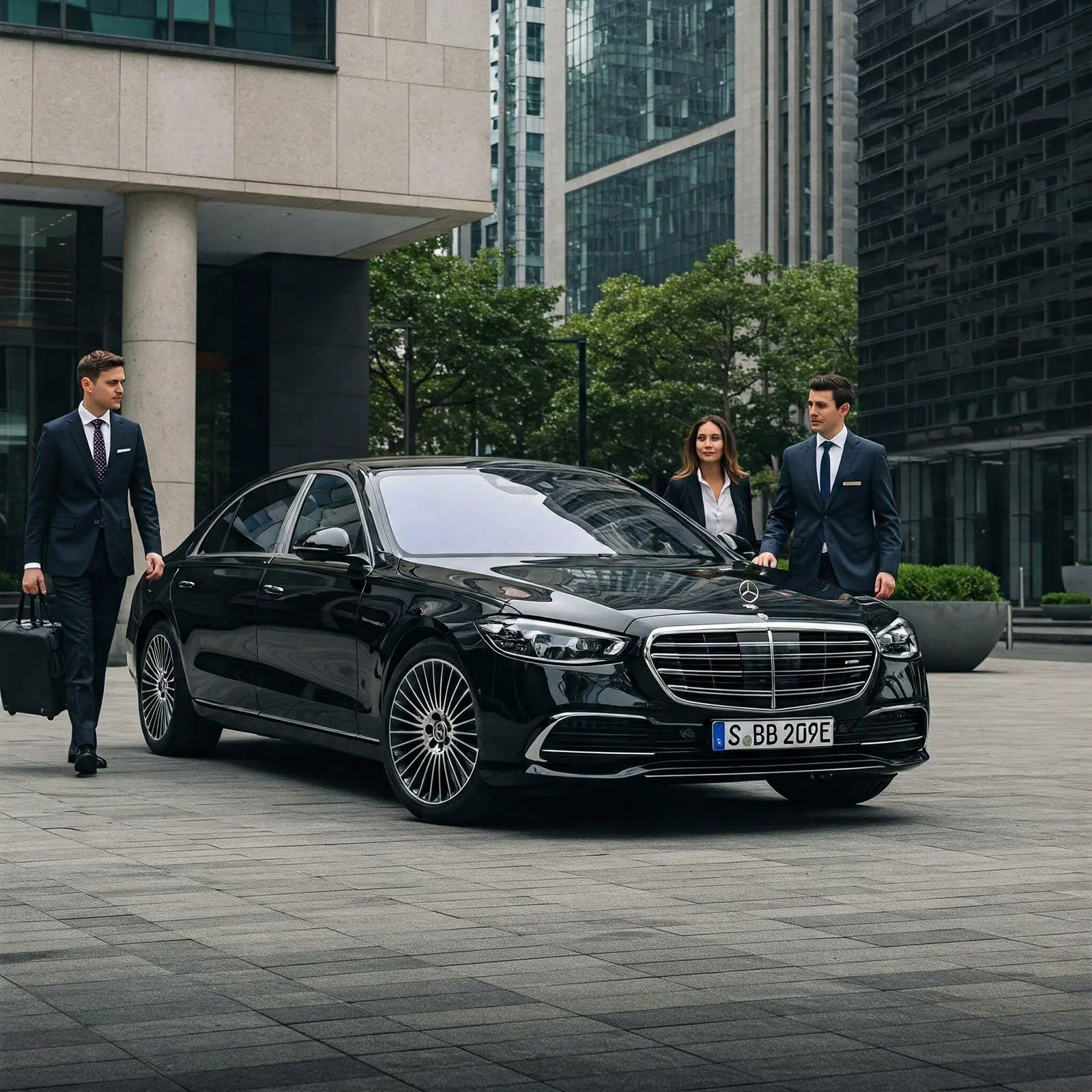 Black Mobility vehicle and chauffeur prepared for a professionally managed journey