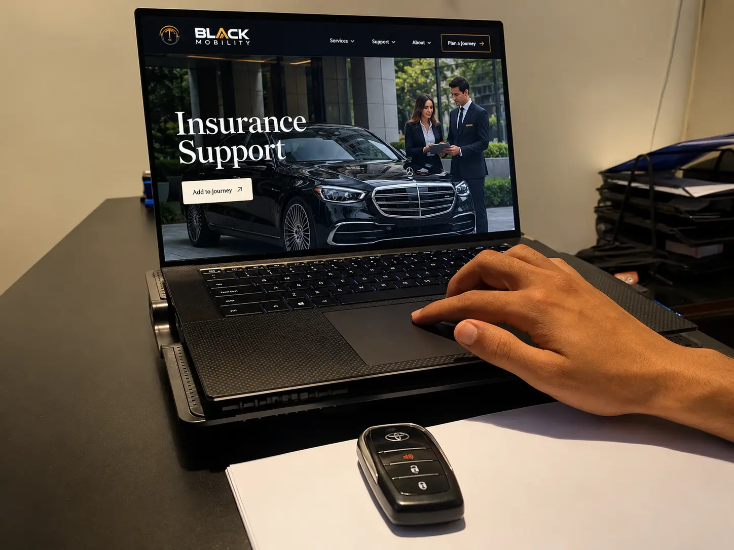 Insurance support for a managed journey